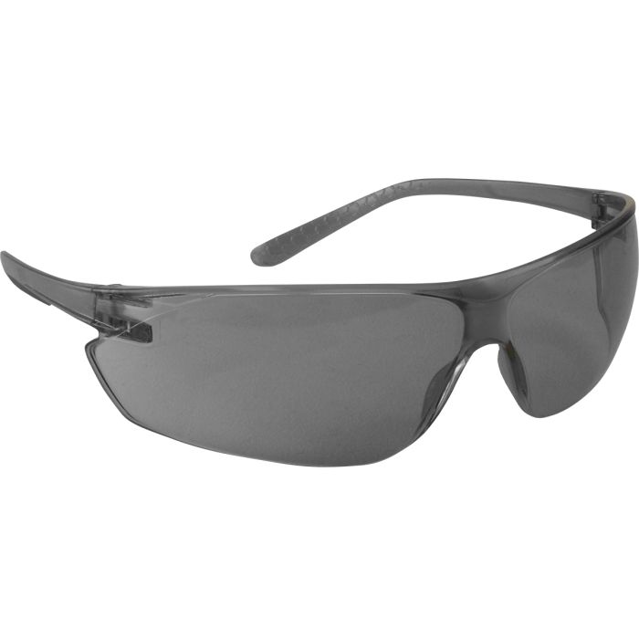 PIP 250-14-0021 Zenon Ultra-Lyte Rimless Safety Glasses with Gray Temple,  Gray Lens and Anti-Scratch / Anti-Fog Coating