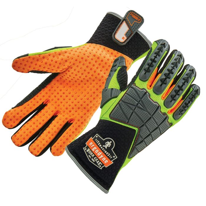 Small Ergodyne ProFlex 900 Impact-Reducing Half-Fingered Work Gloves 