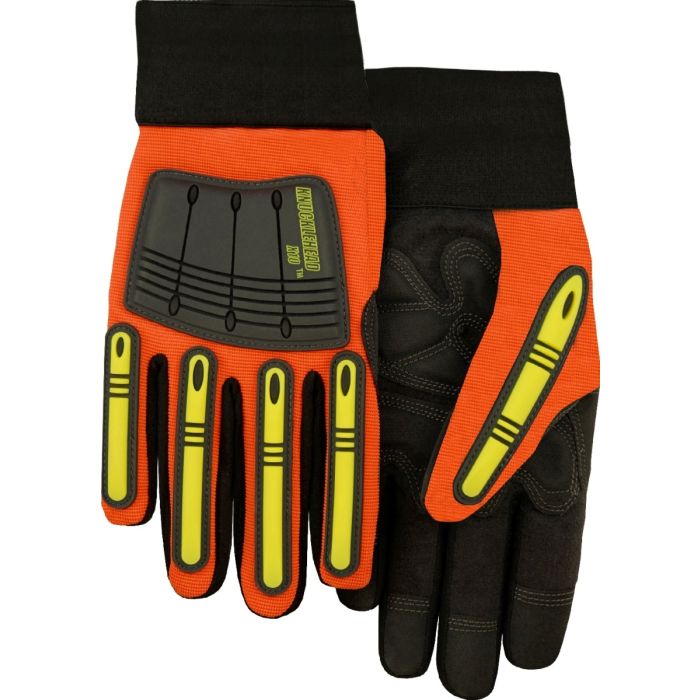 Hi-Vis Orange Insulated Winter Rubber-Coated Gloves-Crinkle Finished BGWLAC-OR 