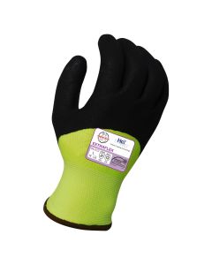 Armor Guys 04-012 Extraflex Acrylic Fleece Lined Hivis Yellow Nylon Glove 3/4 Dip HCT Latex Foam
