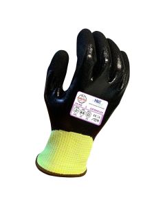 Armor Guys 04-545 Extraflex A5 Acrylic Fleece Lined Hivis Yellow Glove Fully Dipped Latex Foam
