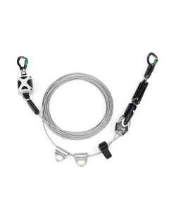 MSA 10219289 Temporary Cable Horizontal Lifeline For 2 Workers 60 ft With Bypass Shuttles