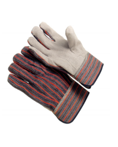 Seattle Glove 1041 Economic Leather Palm Gloves Stripe fabric back, lined palm, 4.5” men's size (Sold by the dozen)