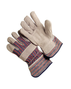 Seattle Glove 1160 Regular grade Leather Gloves, stripe fabric back, 2.5” rubberized cuff, lined palm (Sold by the dozen)
