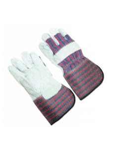 Seattle Glove 1260 Stripe fabric back Select Shoulder Leather Palm Gloves, 2.5” rubberized cuff, lined palm (Sold by the dozen)