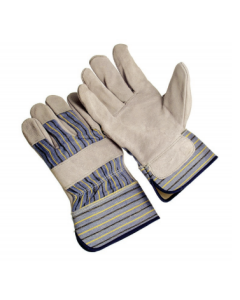 Seattle Glove 1360 Stripe fabric back, 2.5” rubberized cuff, Premium Select Shoulder Leather (Sold by the dozen)