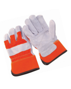 Seattle Glove 1360IDO Orange canvas back, Premium Select Shoulder Leather Gloves, rubberized safety cuff (sold by the dozen)