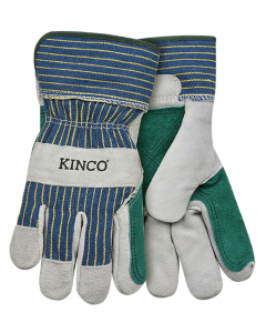 Kinco 1600 Suede Cowhide with Double-Palm & Safety Cuff