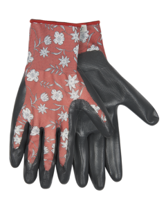 Kinco 1891W Women’s Coral Print Polyester Knit Shell & Nitrile Palm Gloves