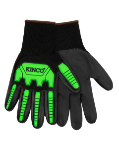 Kinco 1898A Polyester Knit Shell & Coolcoat Micro-Foam Nitrile Palm Gloves with Impact Protection