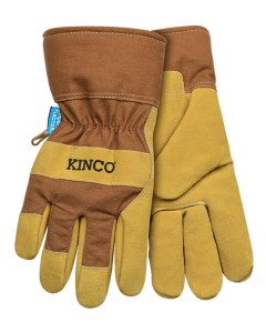 Kinco 1958 Hydroflector Lined Waterproof Suede Pigskin Palm Gloves with Safety Cuff