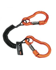 Ergodyne 19162 Squids 3166 Coiled Tool Lanyard with Dual Carabiners - 2lbs / 0.9kg
