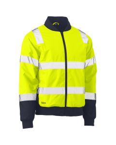 Bisley by PIP 333M6730T ANSI Type R Class 3 Bomber Jacket with Built-In Padded Lining Yellow