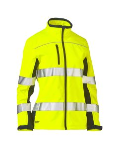 Bisley by PIP 333W6059T ANSI Type R Class 2 Women's Contoured Softshell Jacket Yellow