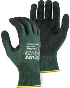 Majestic 35-3367 Cut-Less Watchdog with Micro Foam Black Nitrile Palm & Dotted Palm, A2 Cut Green