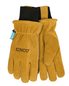 Kinco 350HKP Hydroflector Lined Water-Resistant Premium Suede Cowhide Driver Gloves With Omni-Cuff 
