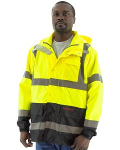 Majestic 75-1307 High Visibility Waterproof Parka with Liner Options, ANSI 3, R