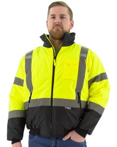 Majestic 75-1313 High Visibility Waterproof Jacket with Quilted Liner, ANSI 3, R, Yellow