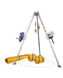 Falltech 7509 8' Confined Space Tripod System with 60' Galvanized Steel SRL-R and Personnel Winch