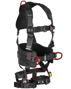 Falltech 8144 FT-Iron 3D Construction Belted Full Body Harness, Tongue Buckle Leg Adjustment