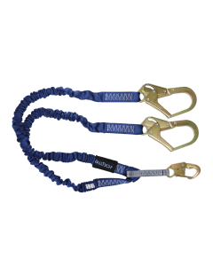Falltech 8240Y3 4½' to 6' ElasTech Energy Absorbing Lanyard, Double-leg with Steel Connectors