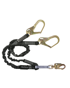 Falltech 8246Y3 6' Heavyweight Energy Absorbing Lanyard, Double-leg with Steel Connectors