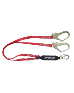 Falltech 8247BY3 6' Ironman 12' free fall Energy Absorbing Lanyard, Double-leg with Steel Connectors