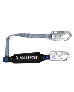 Falltech 8254 4' ViewPack Energy Absorbing Lanyard, Single-leg with Steel Snap Hooks