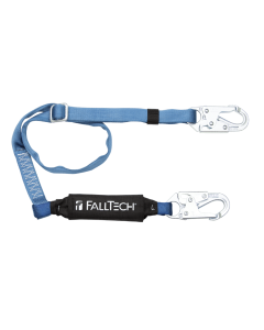 Falltech 8257 4' to 6' ViewPack Adjustable Energy Absorbing Lanyard, Single-leg with Steel Snap Hooks