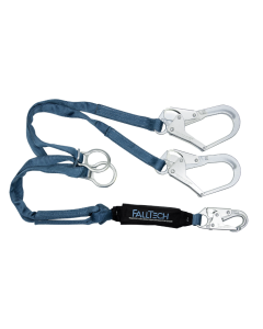 Falltech 8260732D 6' ViewPack Tie-back Energy Absorbing Lanyard, Double-leg with Steel Connectors