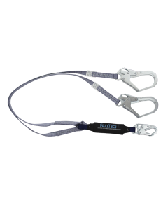 Falltech 8260733FT 3' ViewPack Energy Absorbing Lanyard, Double-leg with Steel Connectors