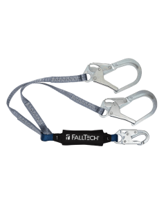 Falltech 8260734 4' ViewPack Energy Absorbing Lanyard, Double-leg with Steel Connectors