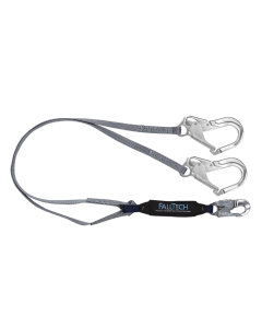 Falltech 826073A 6' ViewPack Energy Absorbing Lanyard, Double-leg with Aluminum Connectors