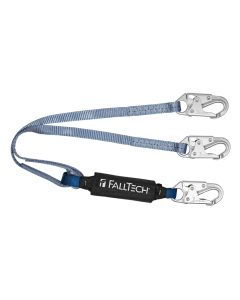 Falltech 826084 4' ViewPack Energy Absorbing Lanyard, Double-leg with Steel Snap Hooks
