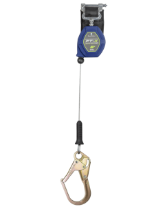Falltech 82808SP3F 8' FT-X Cable Class 2 Leading Edge Personal SRL-P, Single-leg with Steel Narrow Nose Rebar Hook