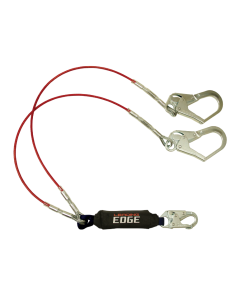 Falltech 8354LEY3 6' Leading Edge Cable Energy Absorbing Lanyard, Double-leg with Steel Connectors