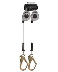 FallTech 83909TP0 9' Cable DuraTech LE SRL, Twin-leg with Steel Mini Rebar Hooks