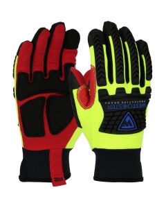 PIP 87830 Safety Rigger Synthetic Leather with Padded Palm and Fabric Back - TPR Impact Protection