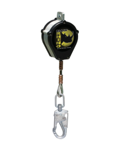 Miller CFL-2-Z7/9FT Black Rhino 9' Cable Self-Retracting Lifeline with Steel Twist-Lock Carabiner and Steel Locking Swivel Snap Hook