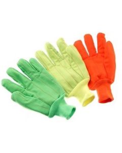 Seattle Glove C020-TCPD Fluorescent Orange Corduroy Double Palm with Black Dots, Knit Wrist Gloves