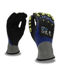 Cordova 3727TPR Tuf-Cor Ice Acrylic Lined A4 HPPE Impact Glove Fully Coated Sandy Nitrile