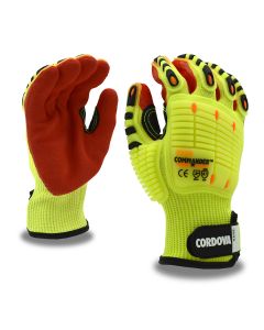 Cordova 7749 Commander Impact A7 Cut Rated Hivis HPPE Shell with Sandy Nitrile Palm