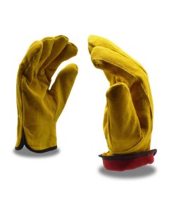 Cordova 7910 Red Fleece Lined Standard Split Cowhide Leather Driver Glove