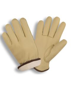 Cordova 8245 Standard White Fleece Lined Grain Cowhide Leather Glove Keystone Thumb