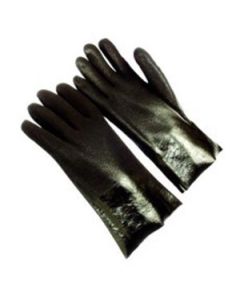 Seattle Glove D8430J-142 14" Jersey lined black PVC glove with  interlock lining (sold by the dozen)