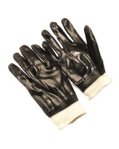 Seattle Glove D8810 Knit wrist black PVC glove with  interlock lining (Sold by the dozen)