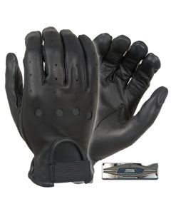 Damascus Black Premium Leather Driving Glove D22