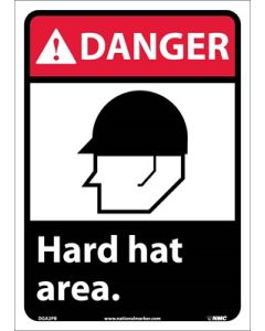 National Maker DGA2 "DANGER HARD HAT AREA" Sign