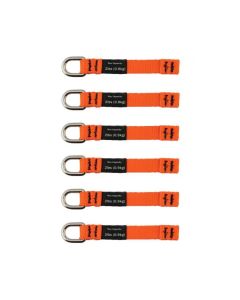 Ergodyne Squids 3700 Web Tool Tether Attachment - D-Ring Med Orange Tool Tails - 2lbs (6-Pack)