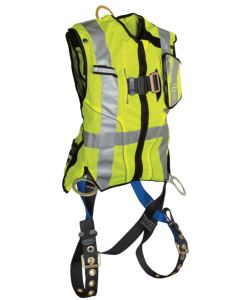 Falltech 7018 Hi-Vis Lime Class 2 Vest with 3D Standard Non-belted Full Body Harness